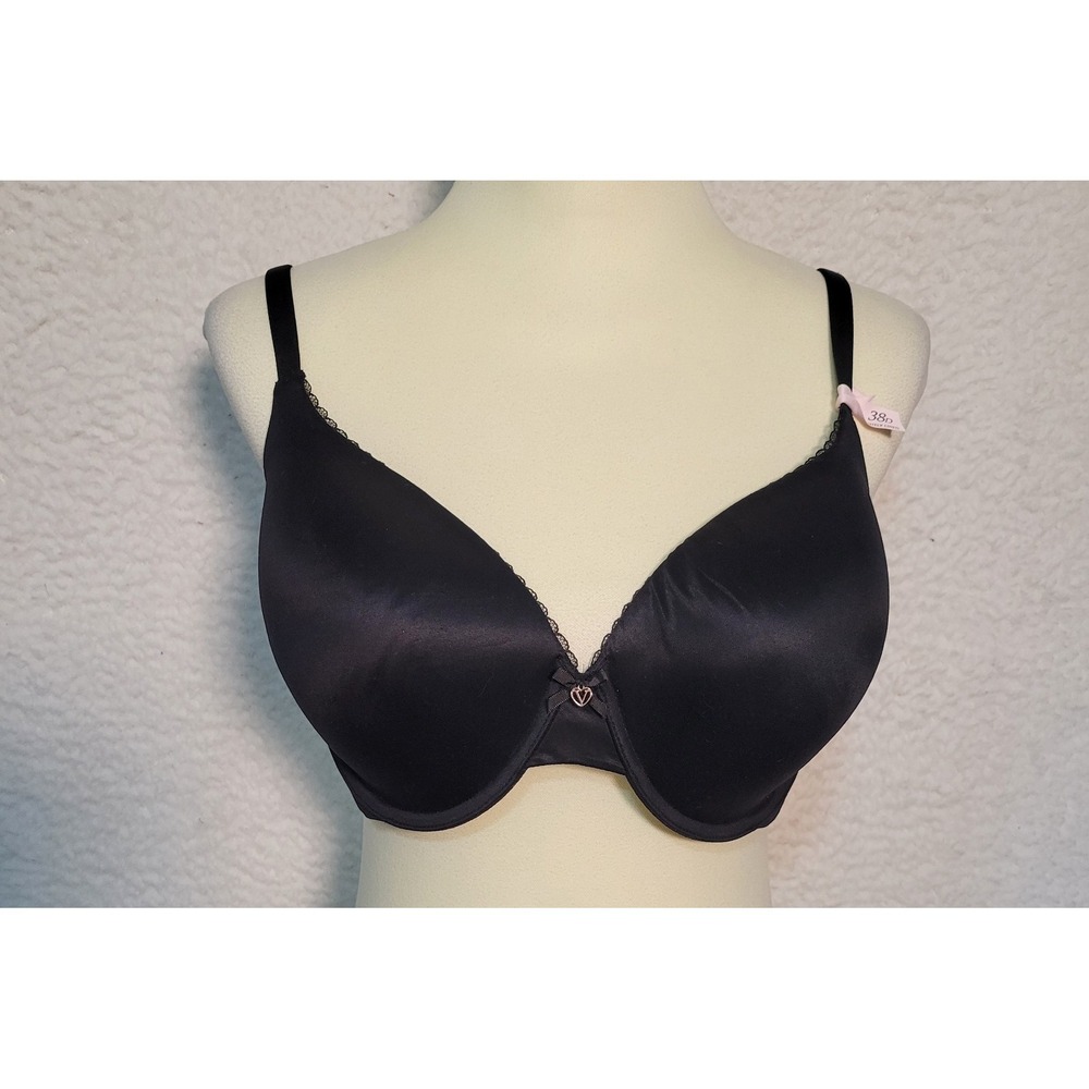 Victoria's Secret Black Underwire NWOT Bra Size 38D Lightly Lined Push-Up 1768